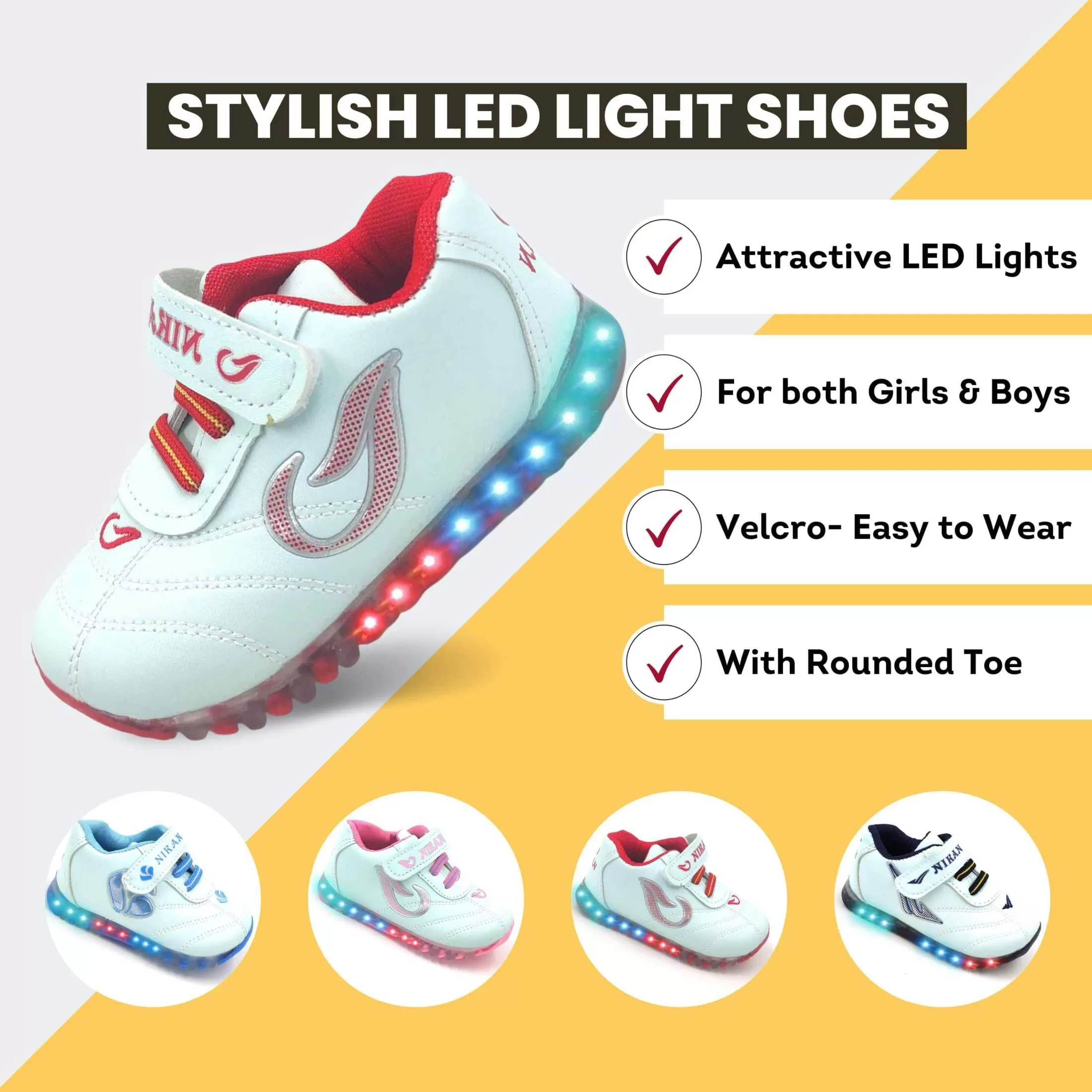 LED Light White Shoes | Combo