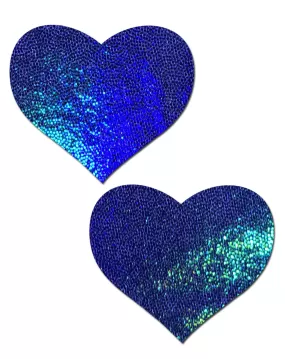 Liquid Blue Spectrum Heart Nipple Covers Stripper Wear