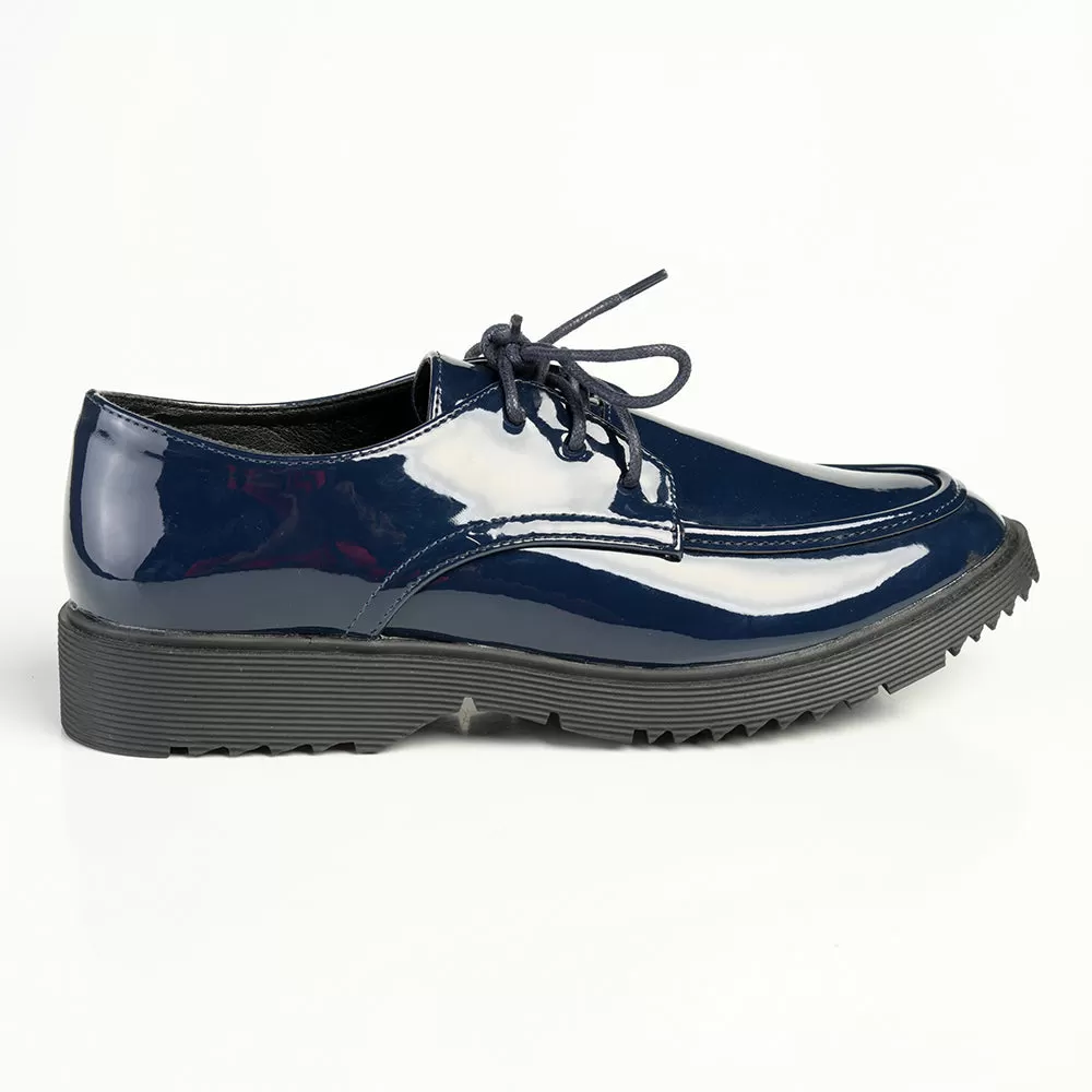 Madison Peggy Lace Up Boyfriend Shoe -navy