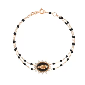 Madone Supreme Black diamond bracelet, Rose Gold, 6.7"