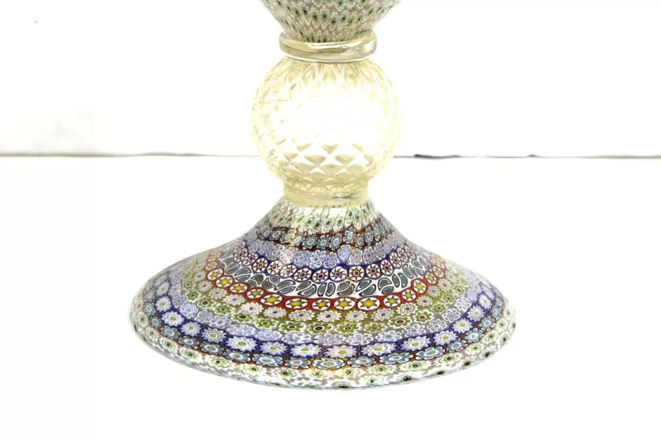 Maestro Imperio Rossi Italian Murano Glass Millefiori Monumental Vase