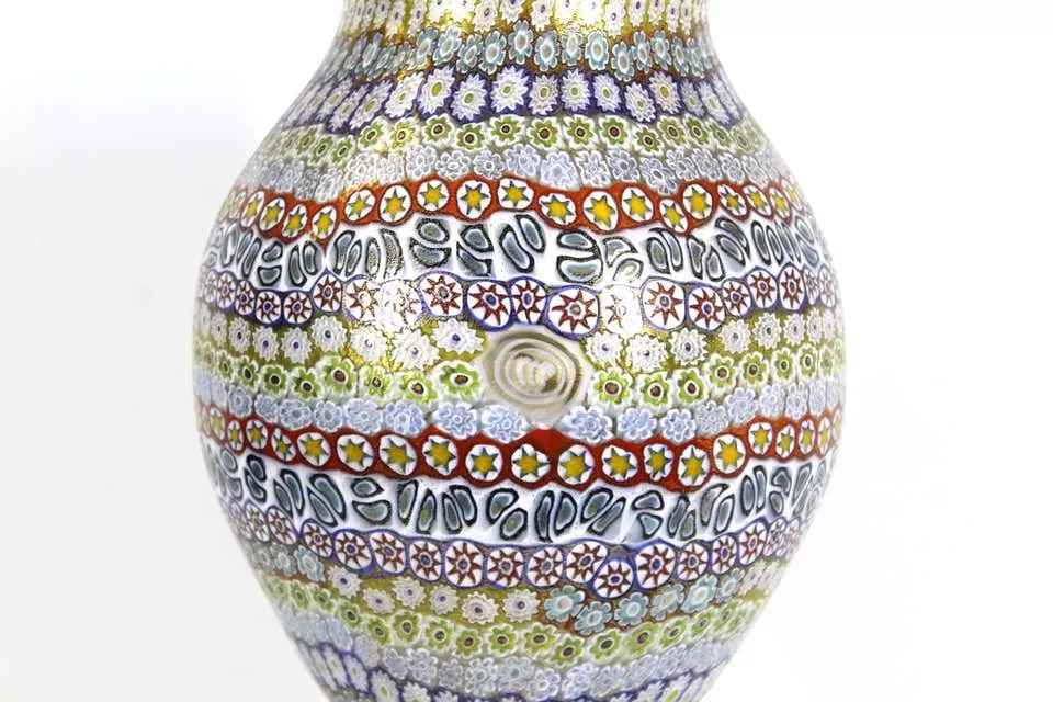 Maestro Imperio Rossi Italian Murano Glass Millefiori Monumental Vase