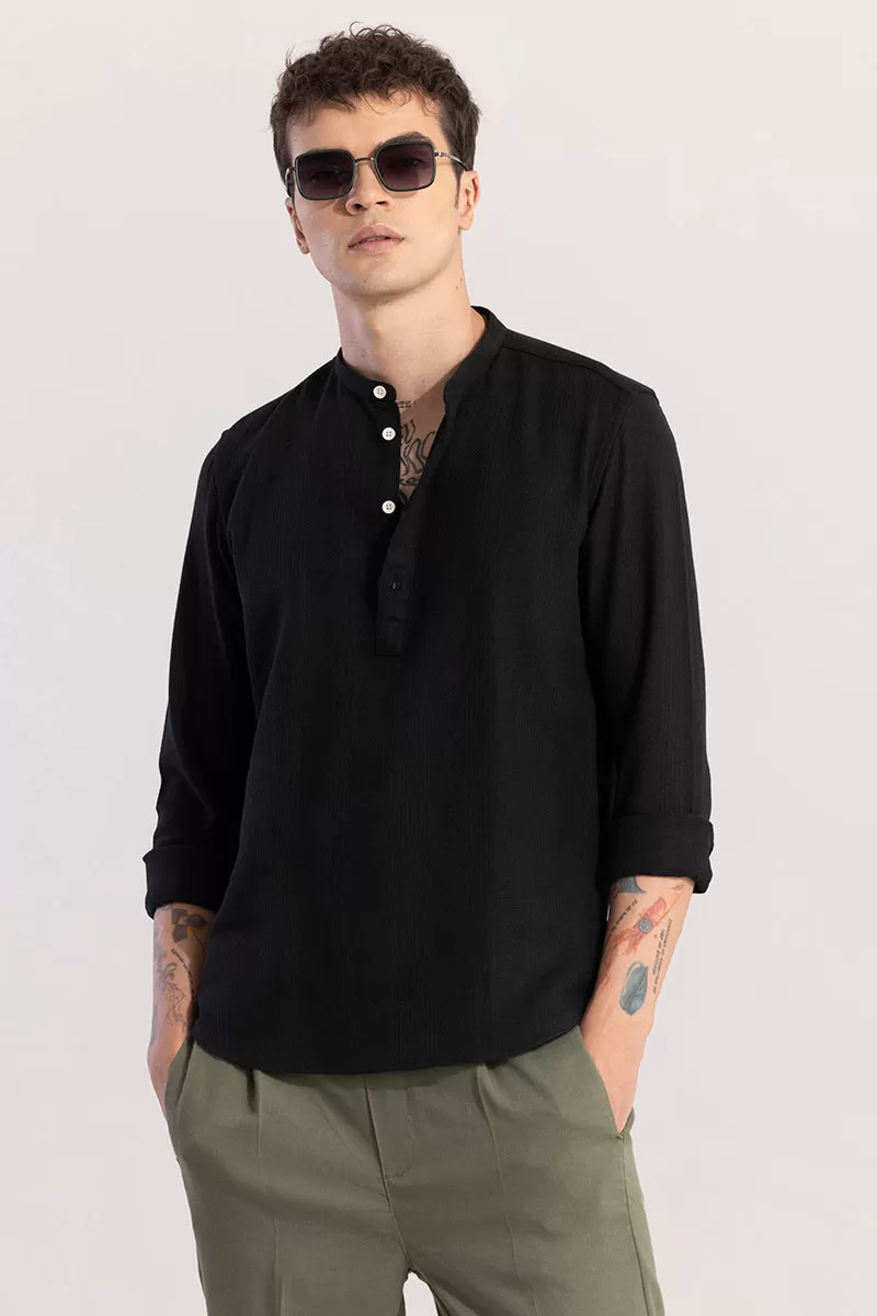 Mandarin Line Black Kurta