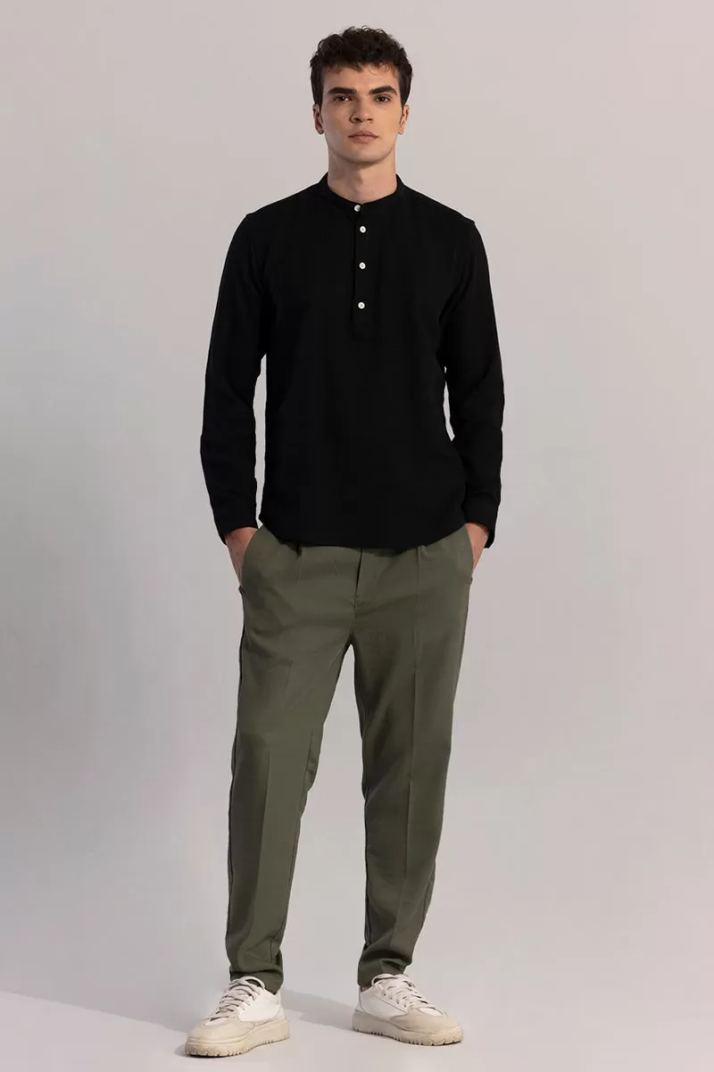 Mandarin Line Black Kurta