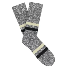 Melange Stripes Socks - Navy / Ecru