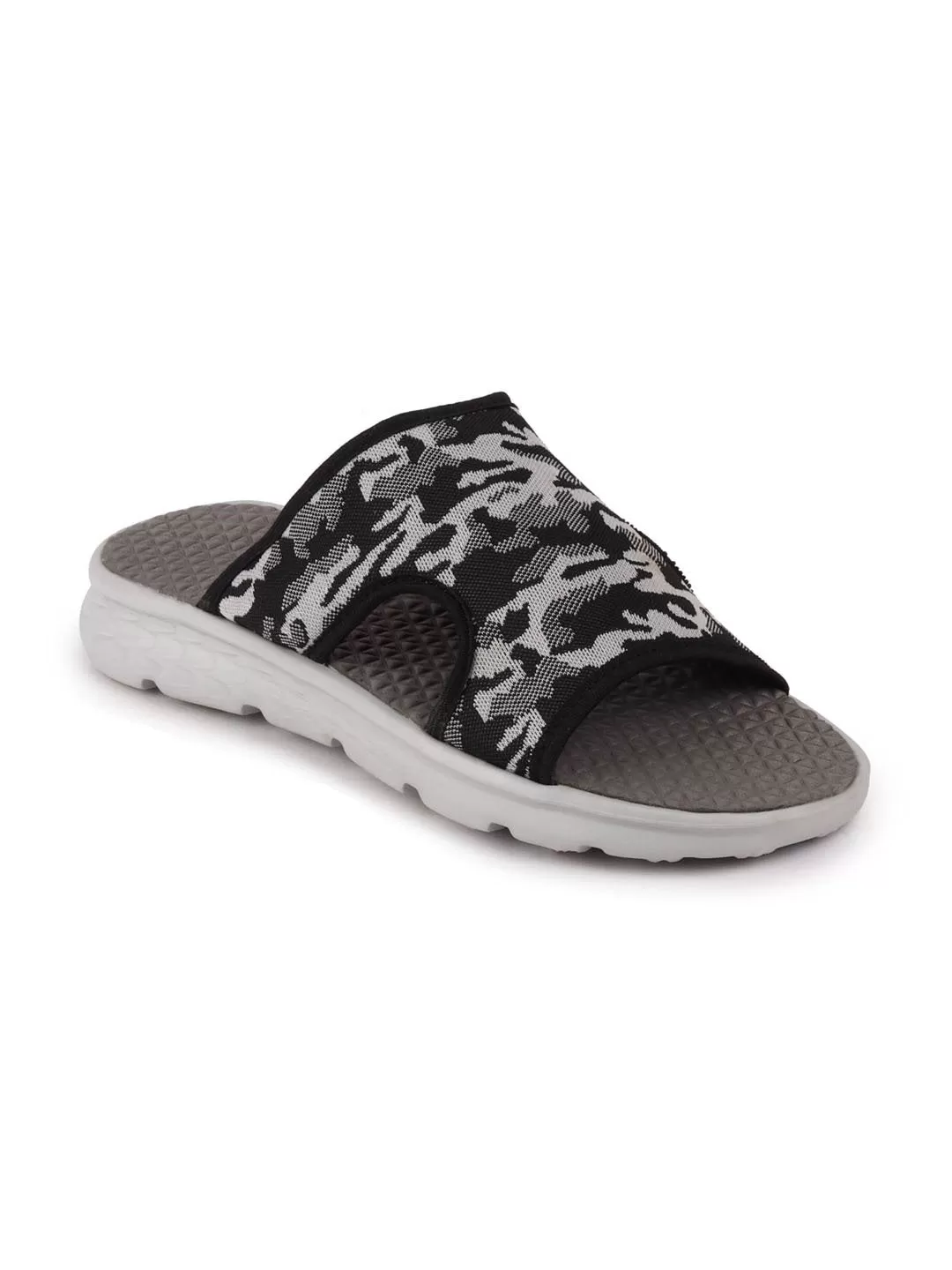 Men Grey Casual Slip-On Army Print Slider Flip-Flops