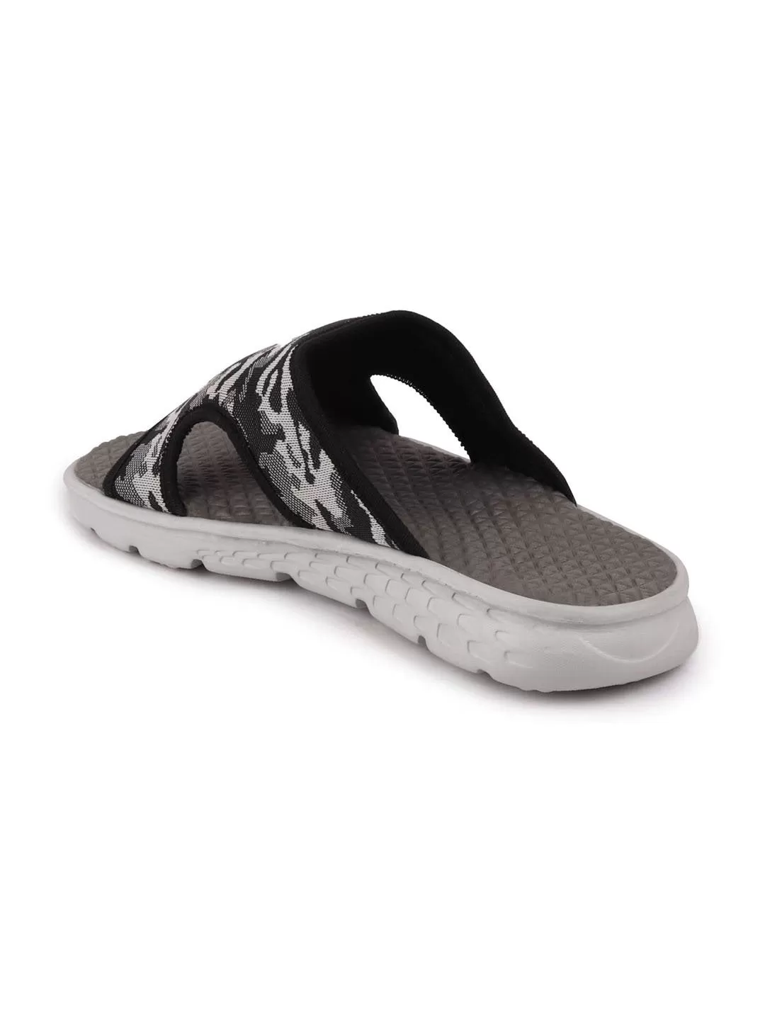 Men Grey Casual Slip-On Army Print Slider Flip-Flops