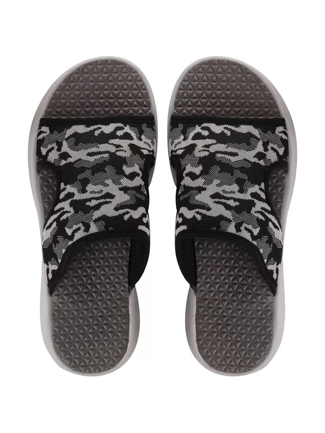 Men Grey Casual Slip-On Army Print Slider Flip-Flops