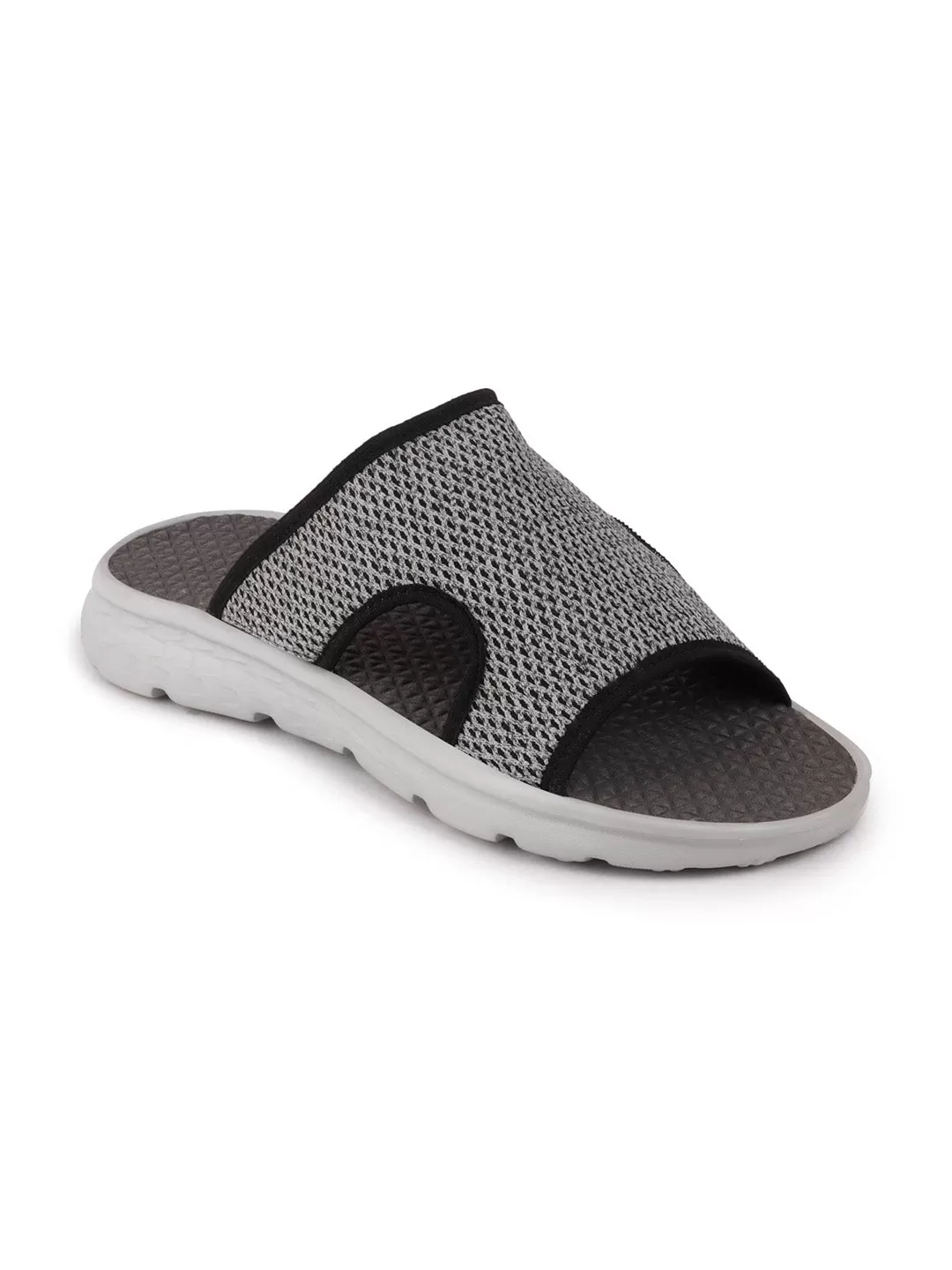 Men Grey Casual Slip-On Slider Flip-Flops