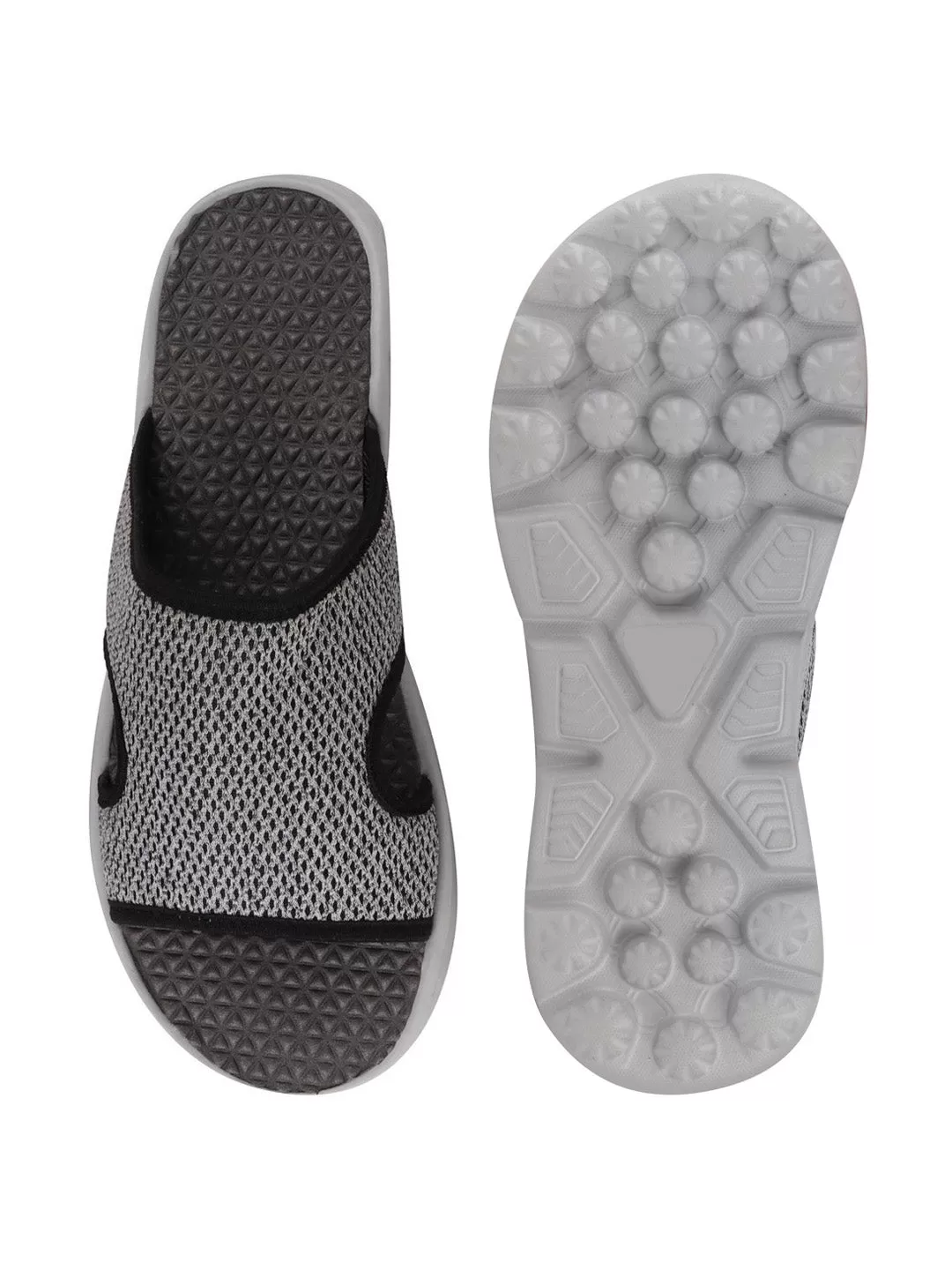 Men Grey Casual Slip-On Slider Flip-Flops