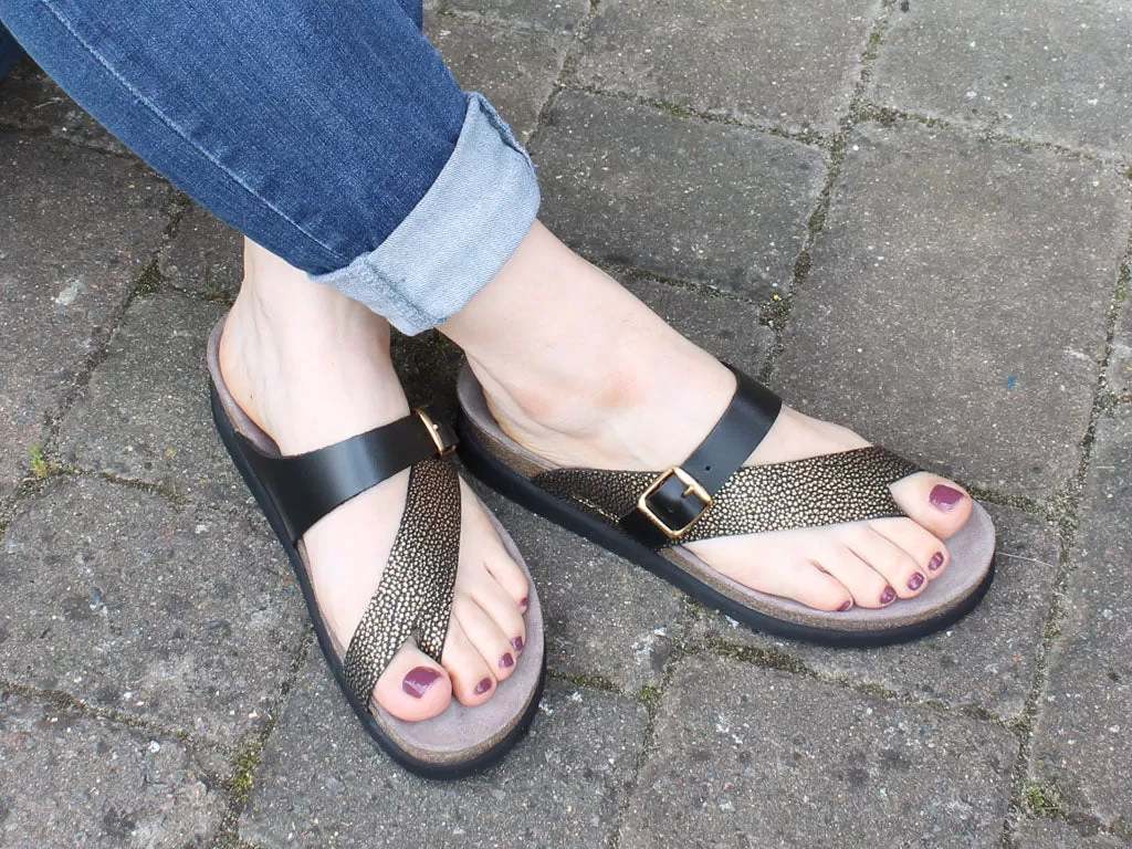 Mephisto Sandals Helen Black/Gold