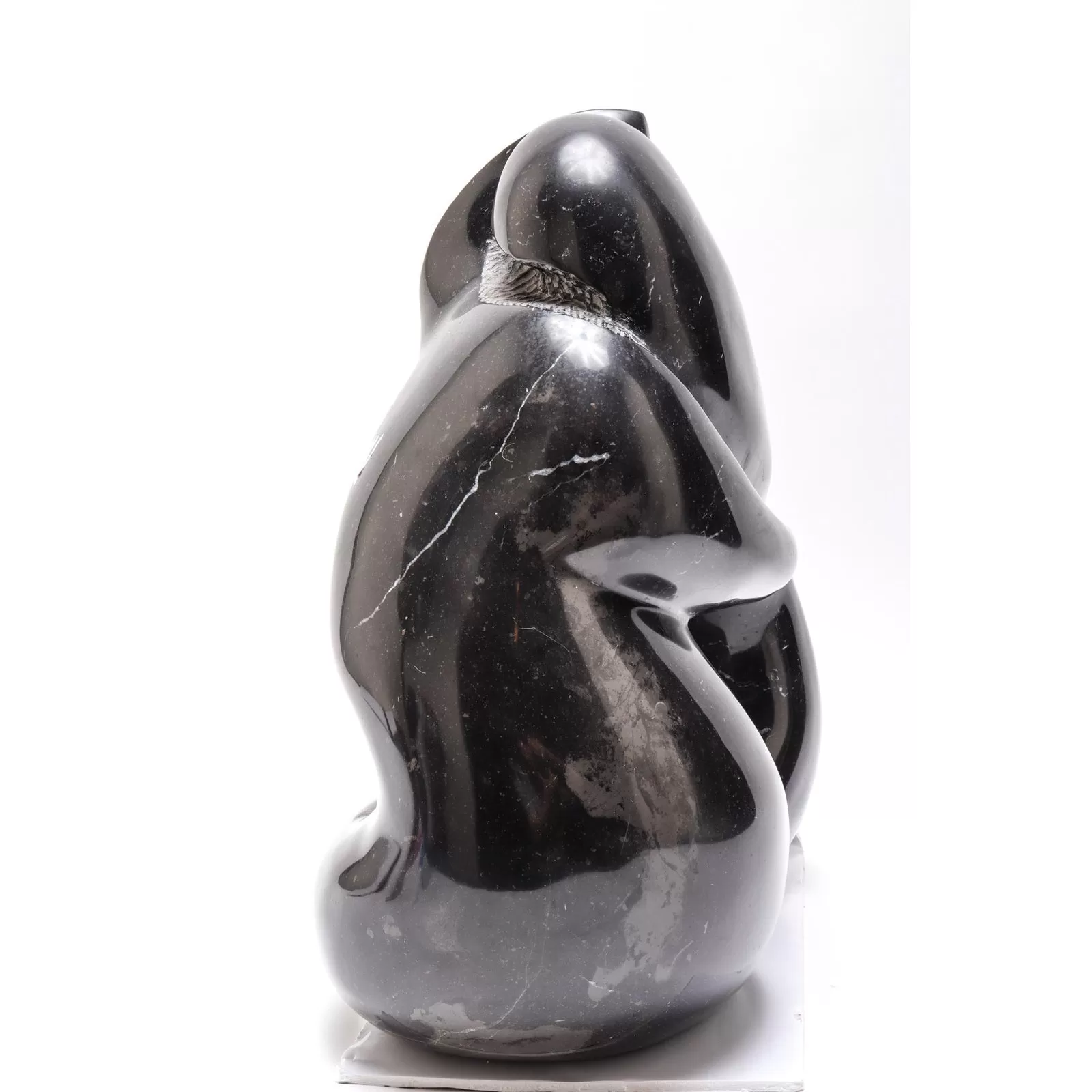 Mid-Century Modern Abstract Soapstone Sculpture of Embracing Couple