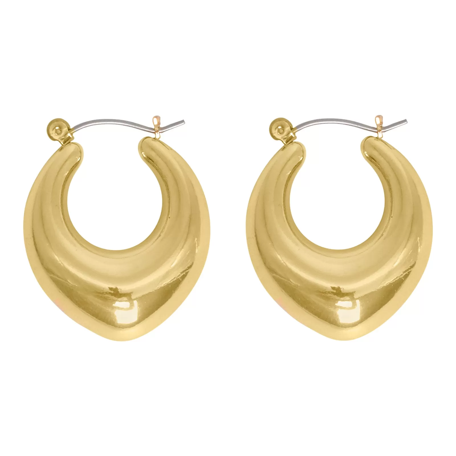 Minimal Drop Shaped Gold Hoops