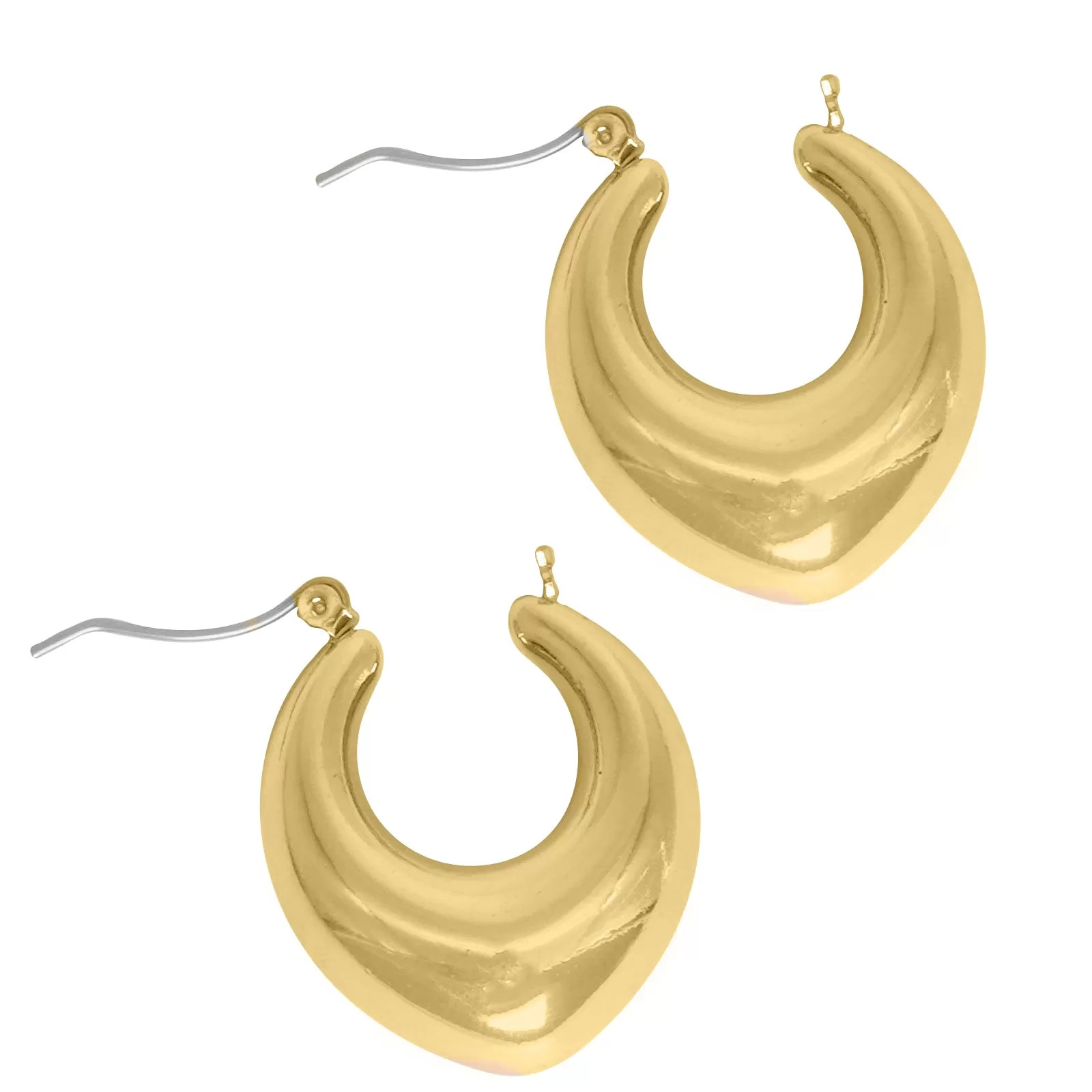 Minimal Drop Shaped Gold Hoops