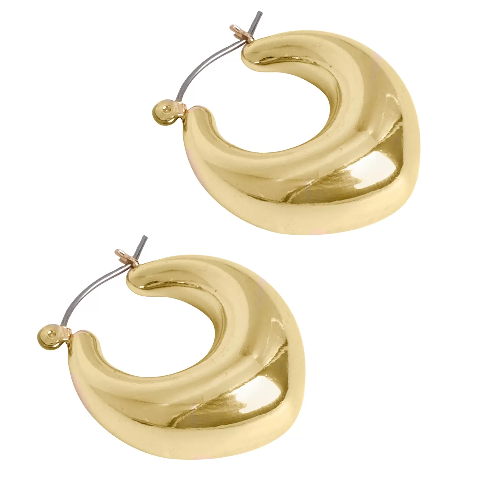 Minimal Drop Shaped Gold Hoops