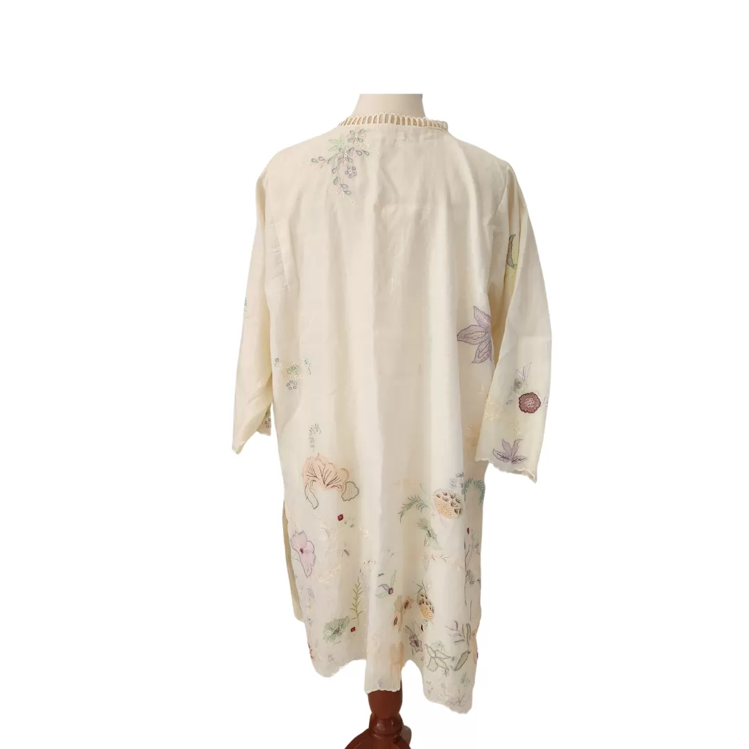 Miraka By Misha Lakhani Cream Embroidered Kurta | Pre Loved |