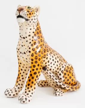 Modern Cheetah Large Ceramic Sculpture