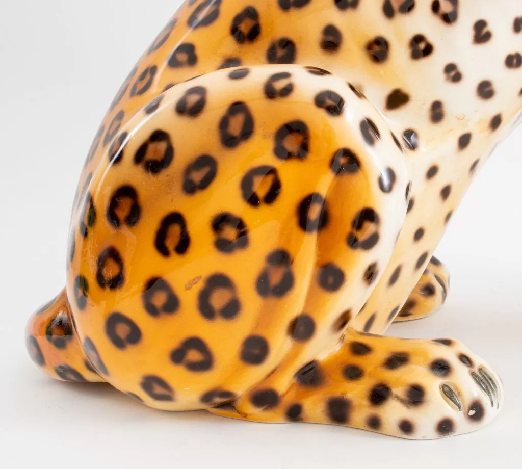 Modern Cheetah Large Ceramic Sculpture