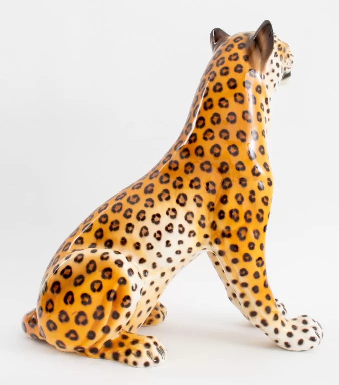 Modern Cheetah Large Ceramic Sculpture