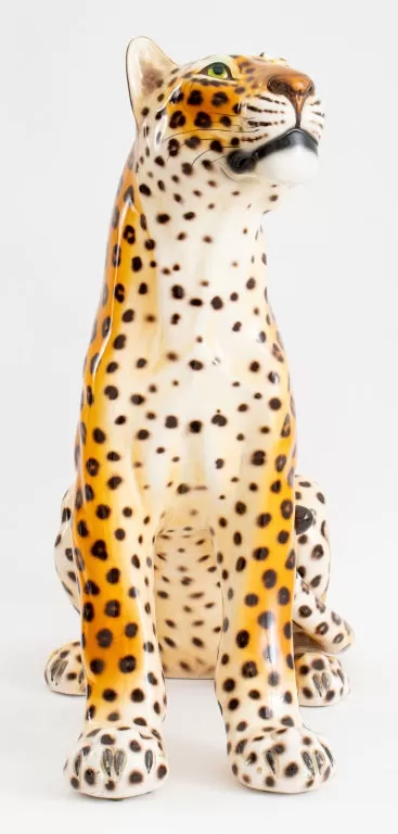 Modern Cheetah Large Ceramic Sculpture