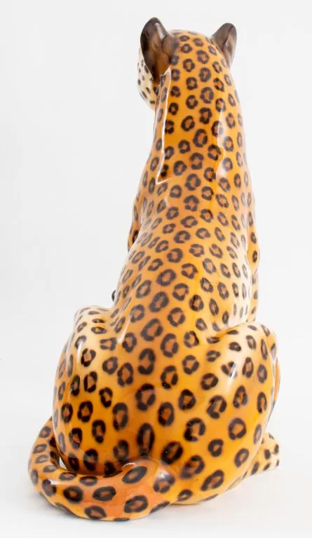 Modern Cheetah Large Ceramic Sculpture