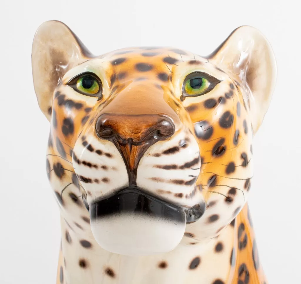 Modern Cheetah Large Ceramic Sculpture