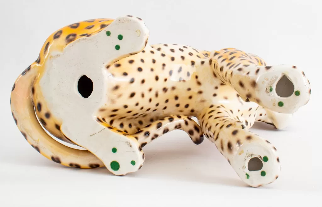 Modern Cheetah Large Ceramic Sculpture