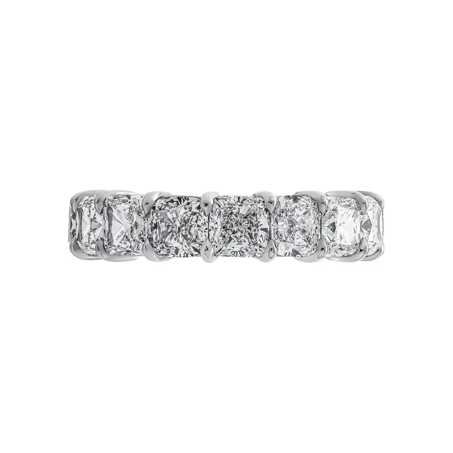 NICA 9 Carat Cushion Cut Diamond Eternity Band in Platinum pointer GIA Certified By Mike Nekta SIZE 6