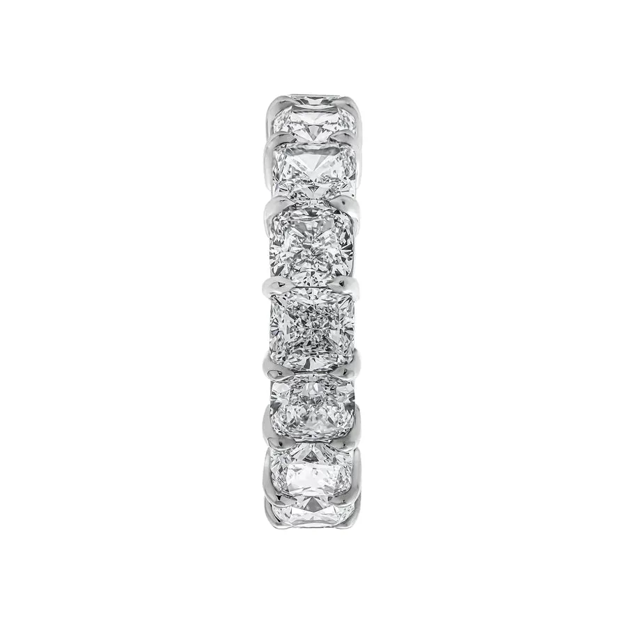 NICA 9 Carat Cushion Cut Diamond Eternity Band in Platinum pointer GIA Certified By Mike Nekta SIZE 6