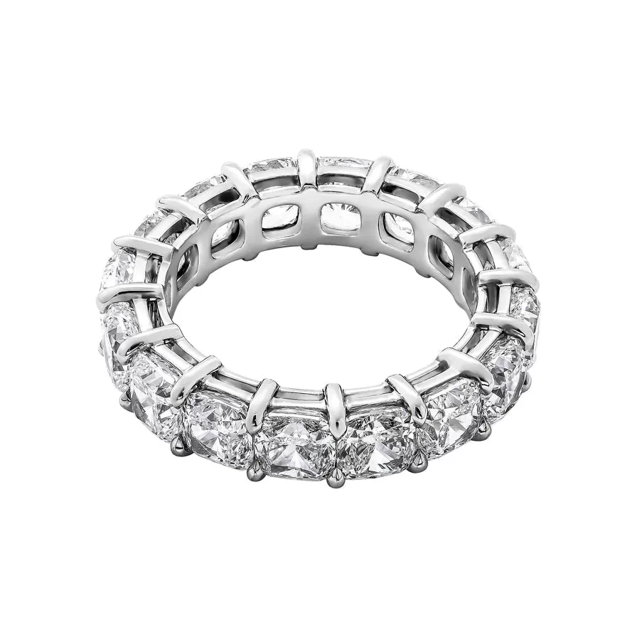 NICA 9 Carat Cushion Cut Diamond Eternity Band in Platinum pointer GIA Certified By Mike Nekta SIZE 6