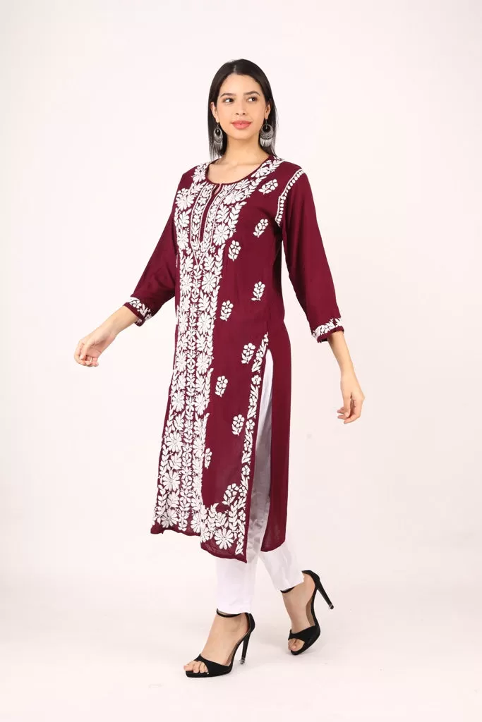 Nikhar Front Pannel Chikankari Kurti