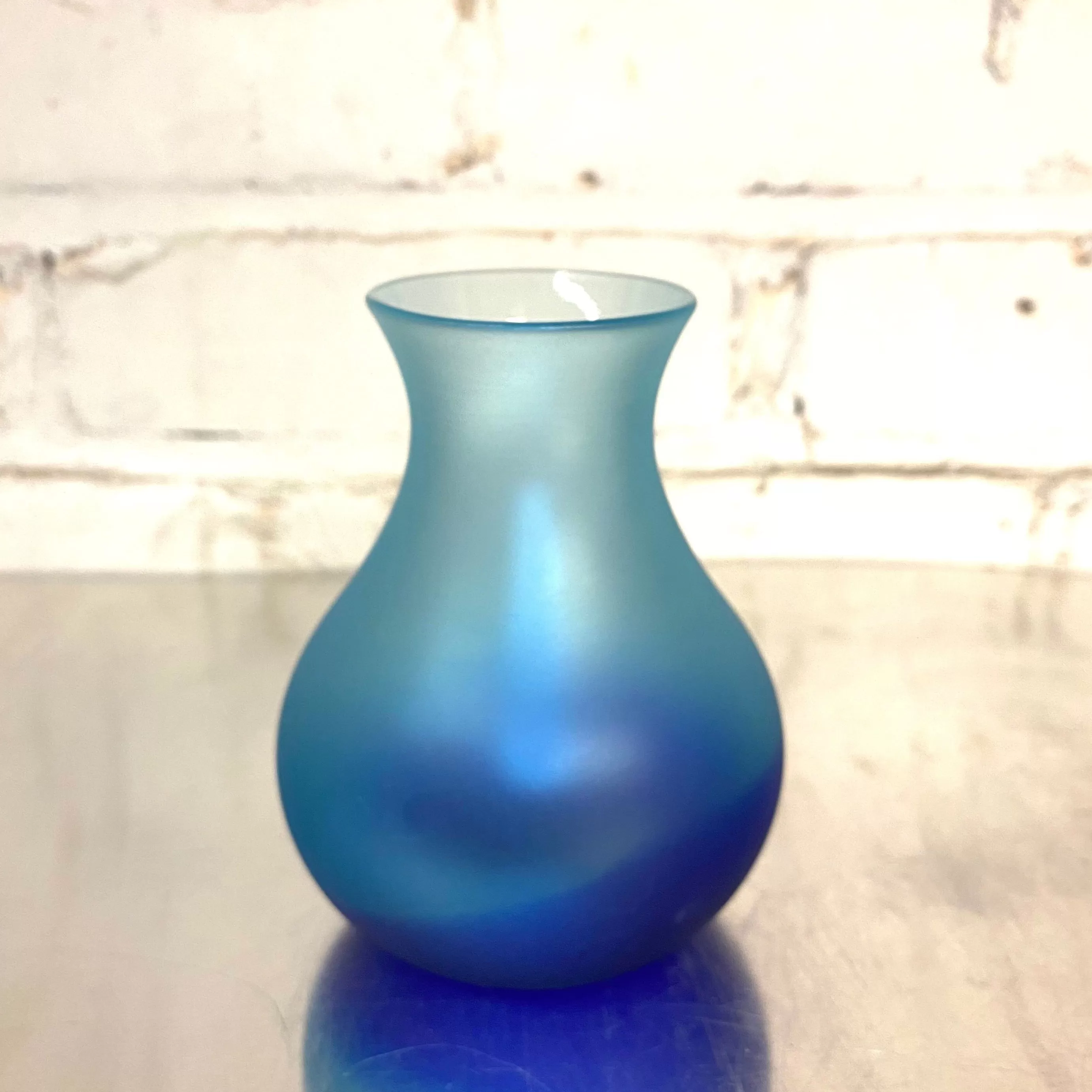 Ombre Bud Vases in Blues by J Shannon Floyd Glass