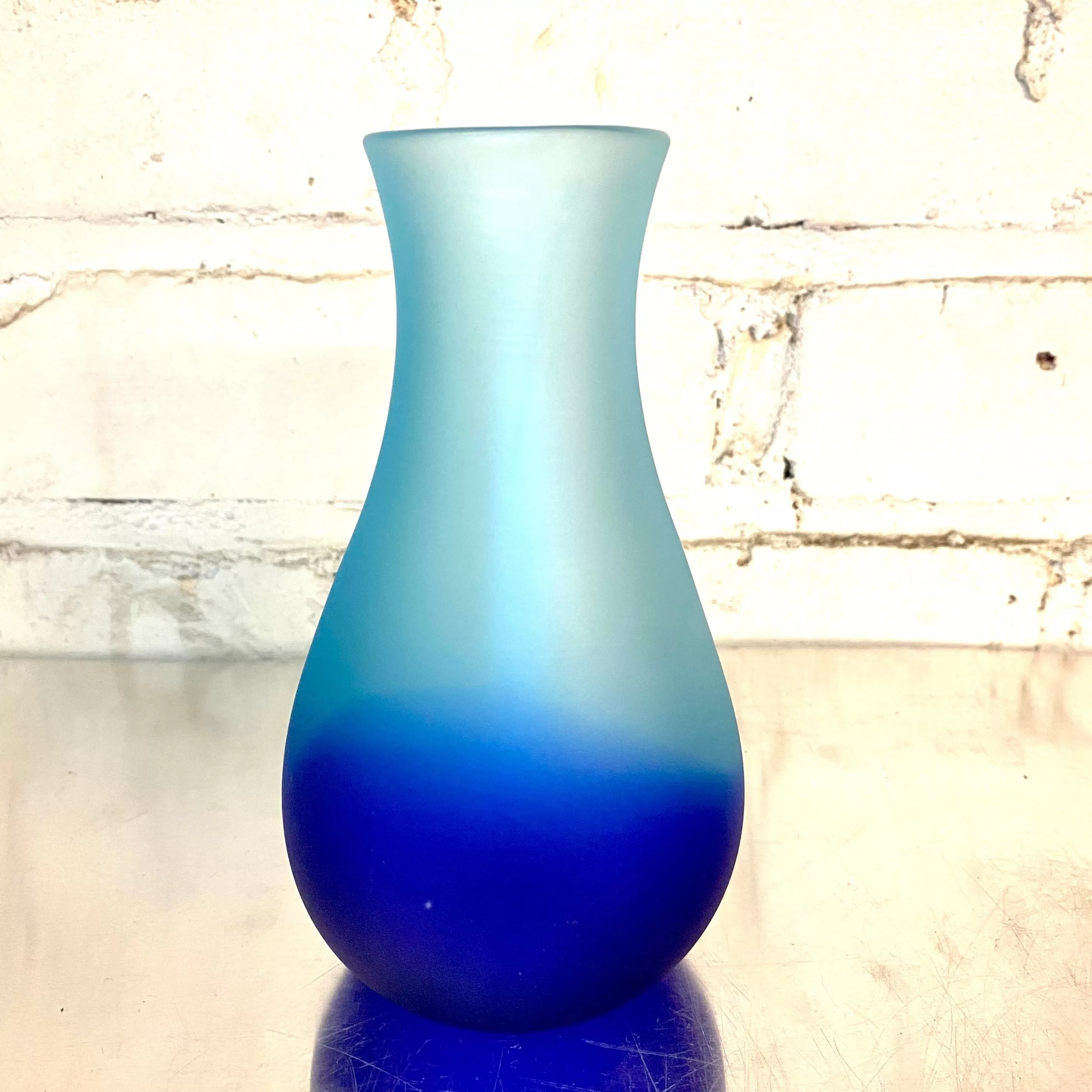 Ombre Bud Vases in Blues by J Shannon Floyd Glass