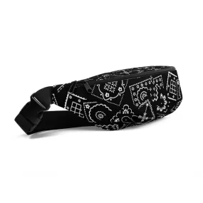 PAISLEY PRINT FANNY PACK - BLACK