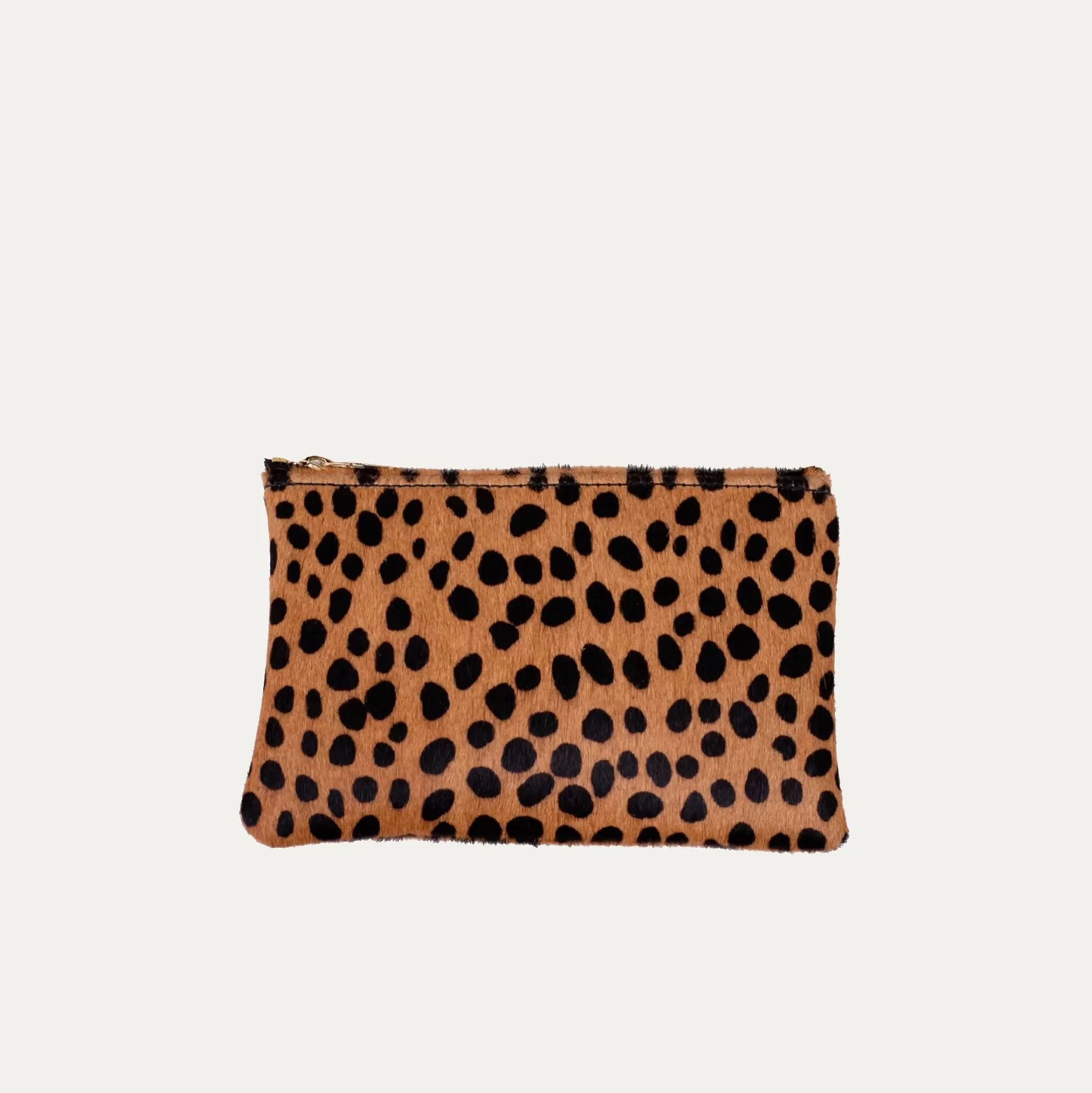 Pauly Pouch Organizer | Black and Brown Cheetah   Gold Hardware