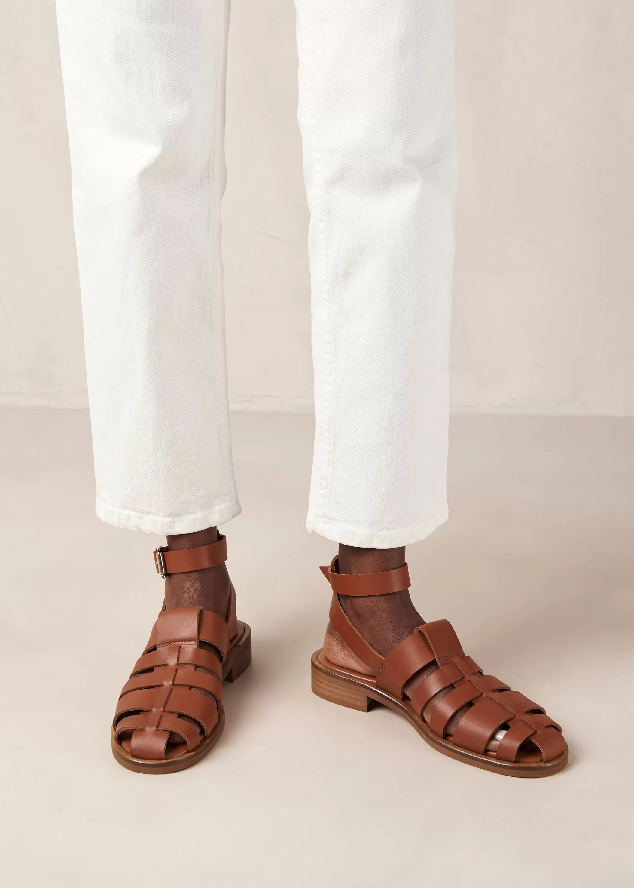 Perry Tan Leather Sandals