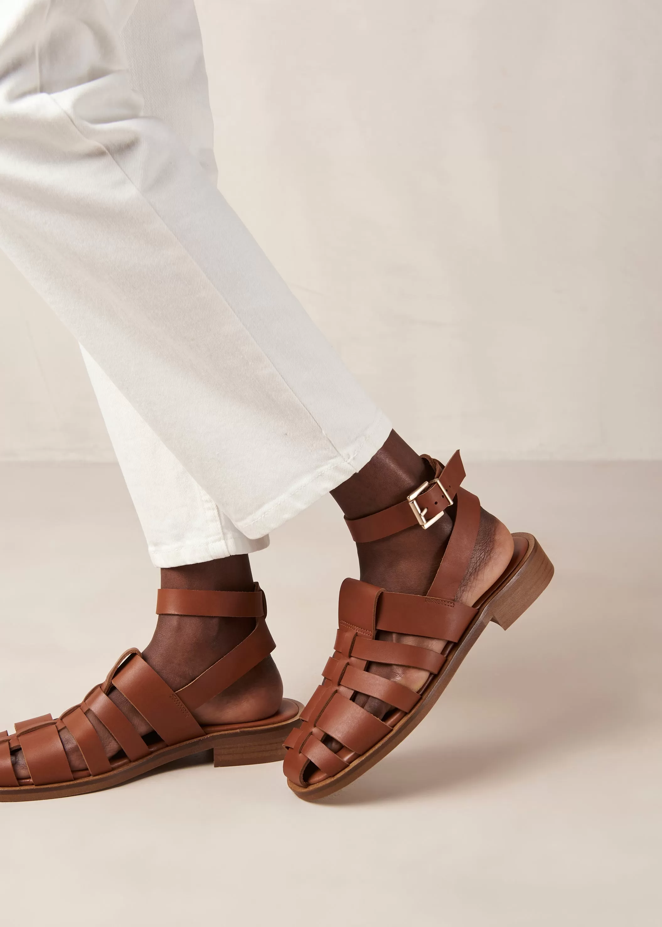 Perry Tan Leather Sandals