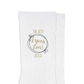 Personalized Cotton Socks for 2nd Anniversary Gift for Wife