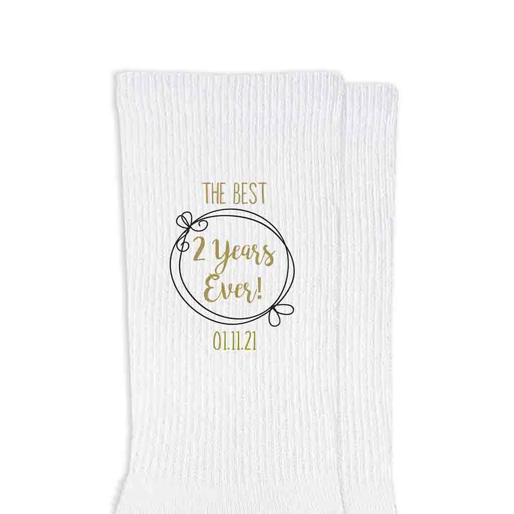 Personalized Cotton Socks for 2nd Anniversary Gift for Wife