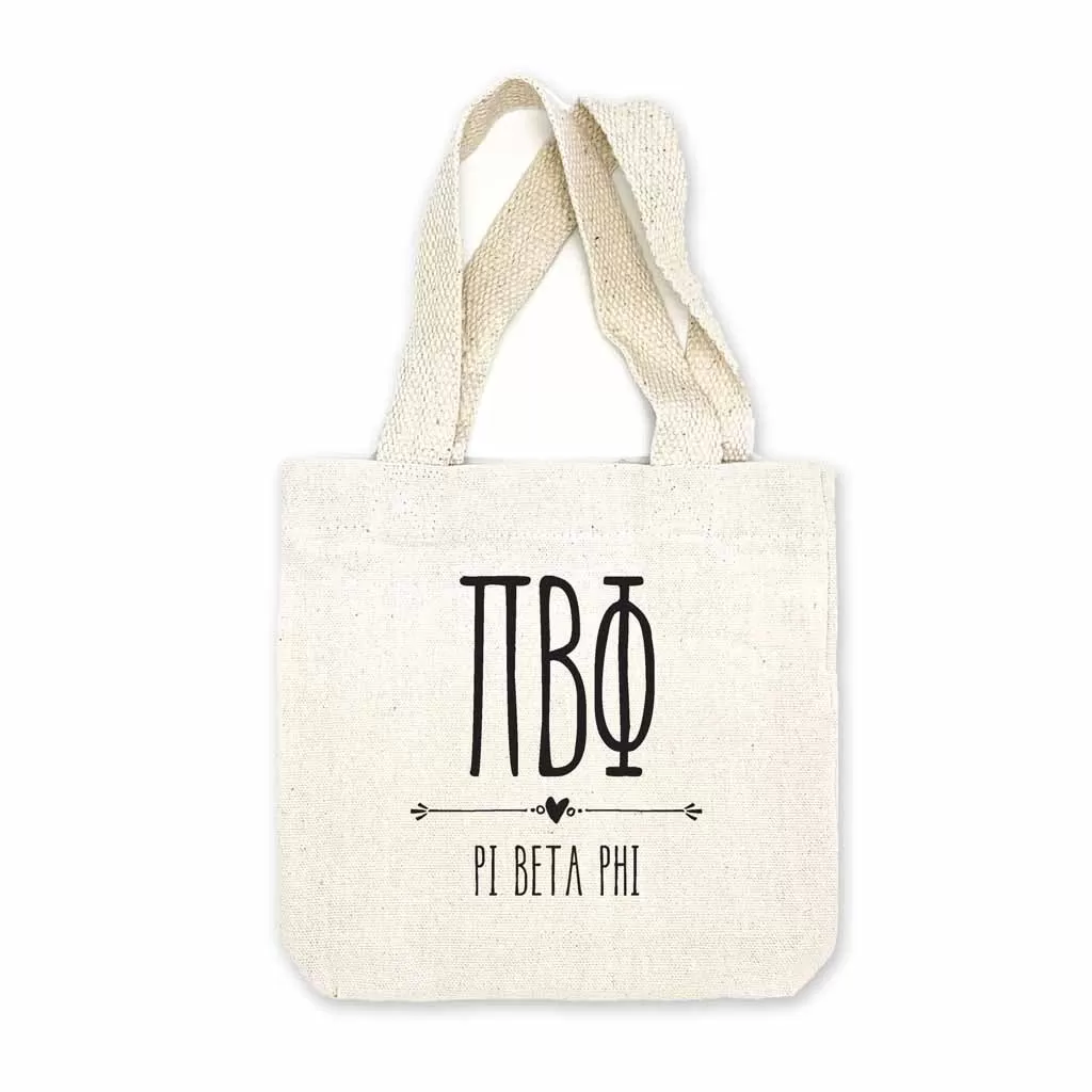 Pi Beta Phi Boho Design on Mini Tote Gift Bag