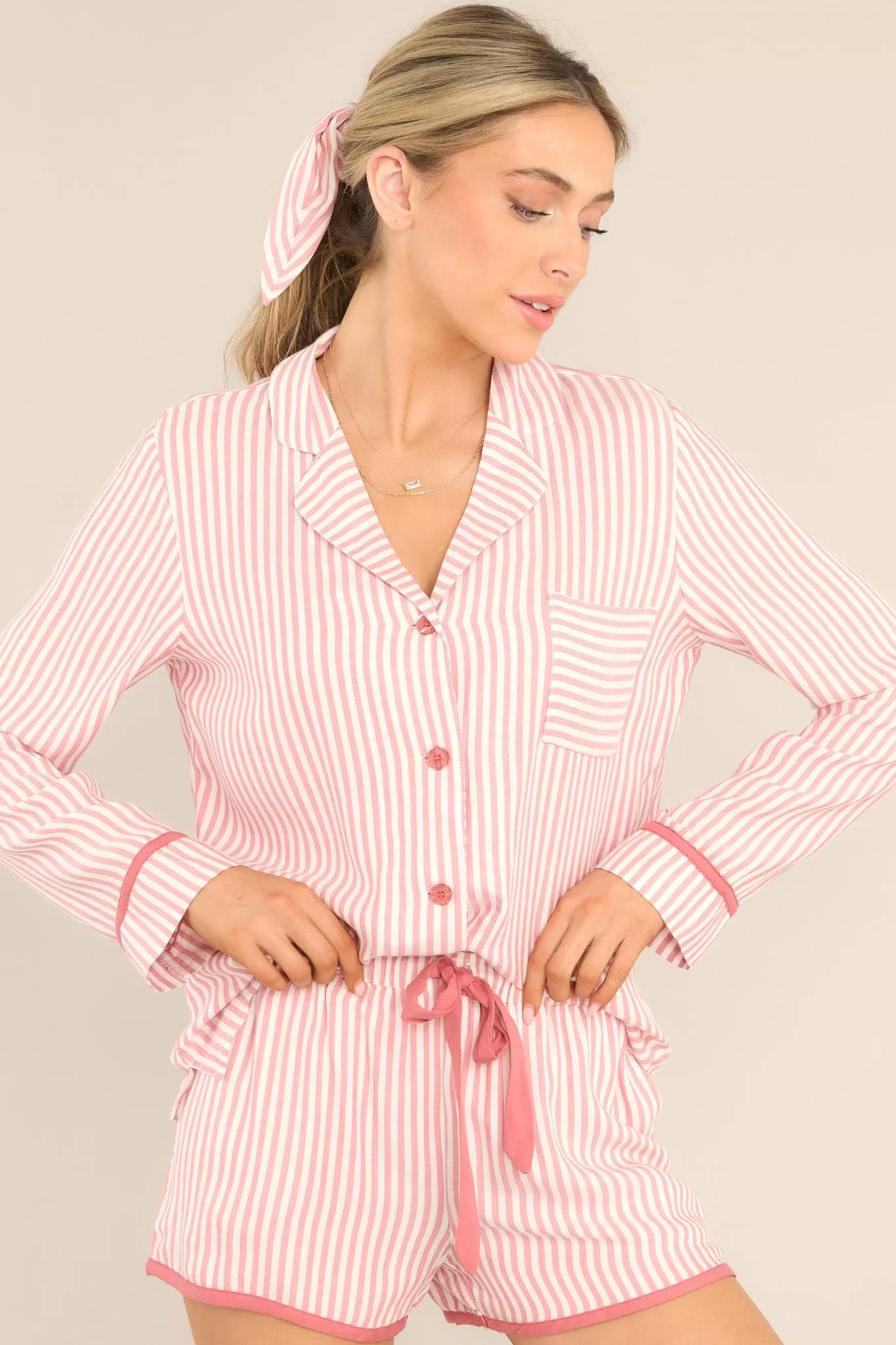 PJ Salvage Stripe Hype Pink PJ Top