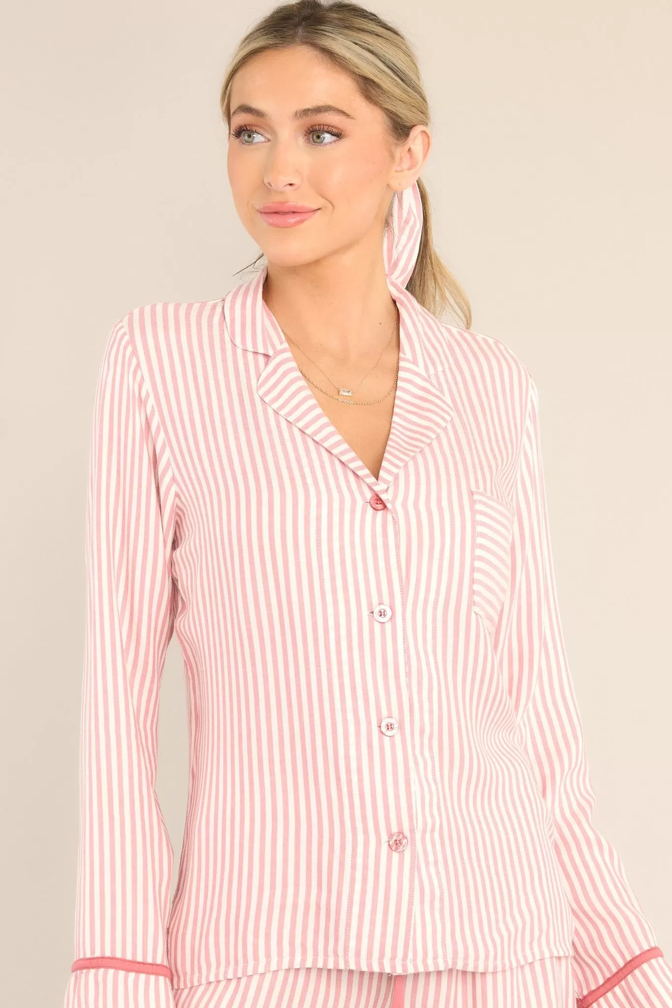 PJ Salvage Stripe Hype Pink PJ Top