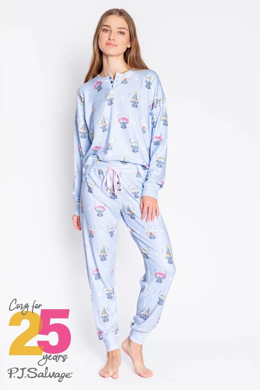 PJ Salvage The Frenchie Life Jammie Set as seen on Chloe Sims