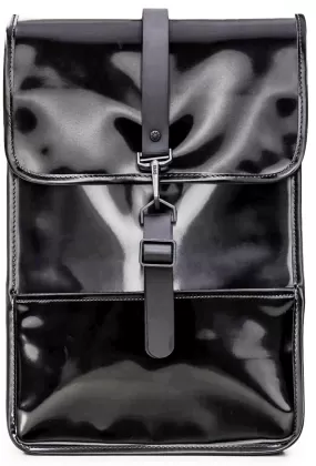 Rains Backpack Mini In Black Patent