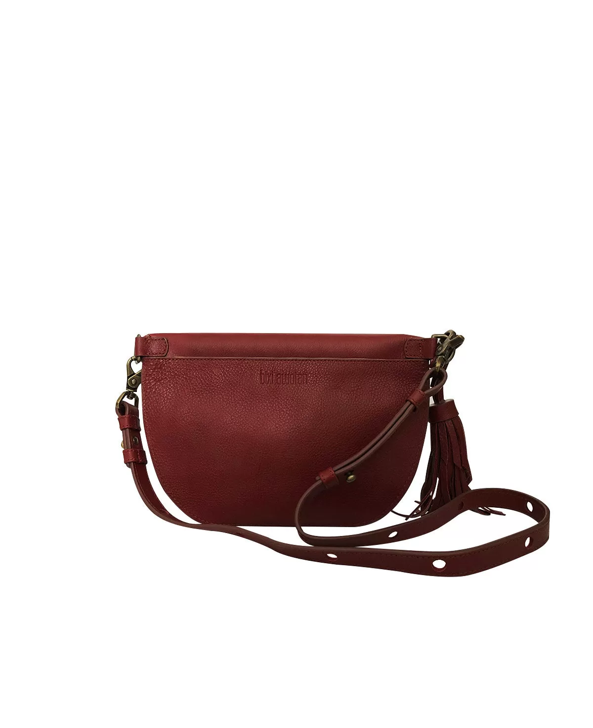 Red Maroon Leather Sling Bag Crossbody