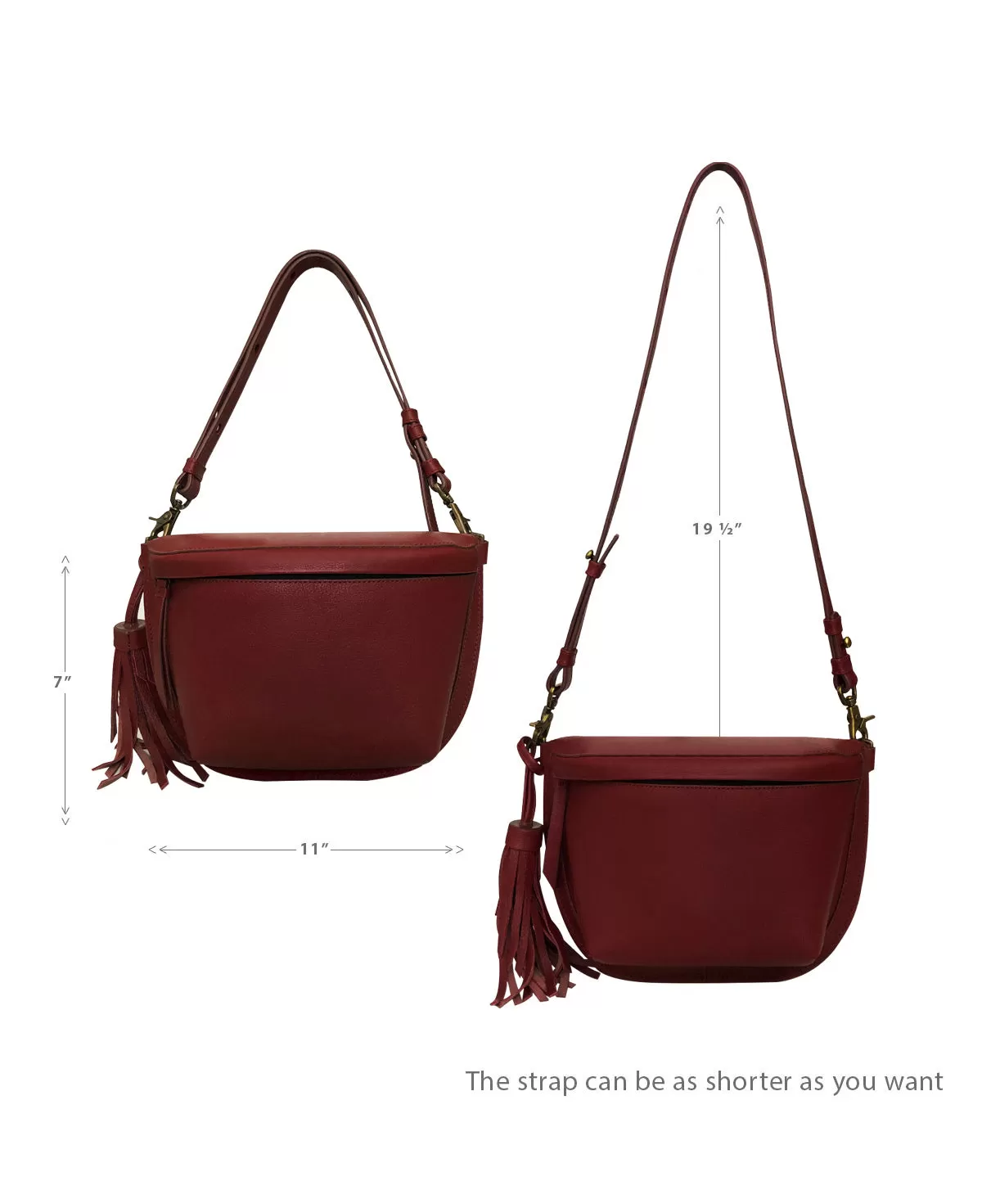 Red Maroon Leather Sling Bag Crossbody