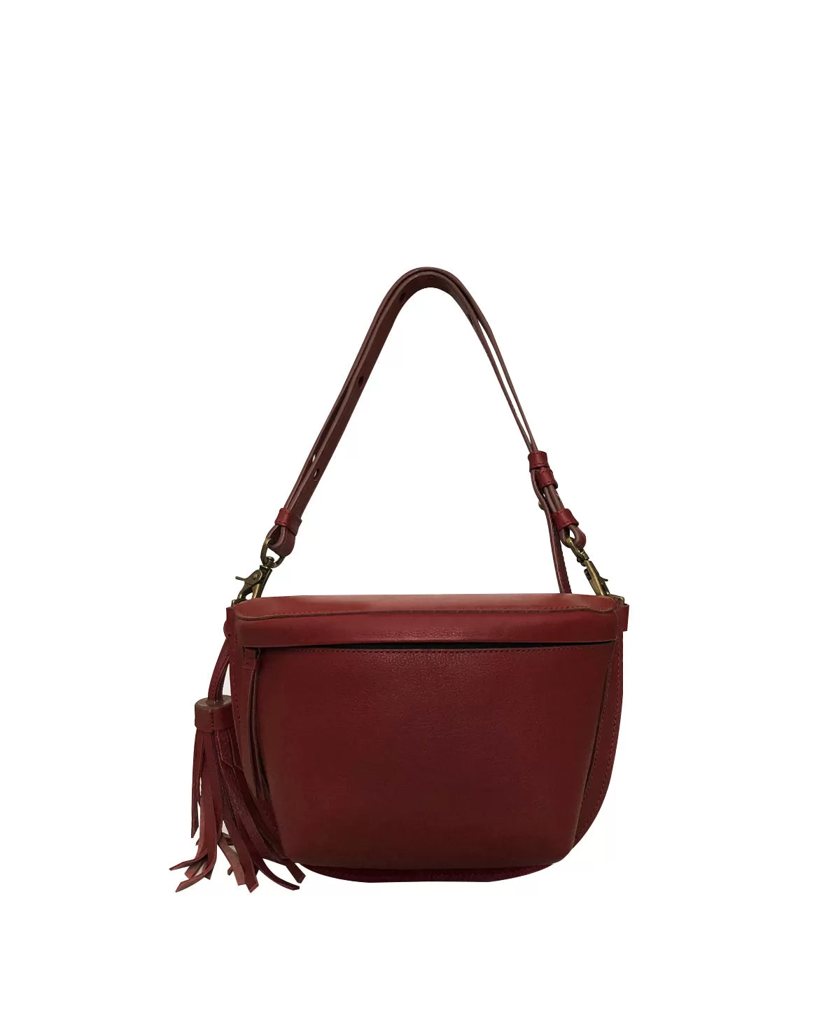 Red Maroon Leather Sling Bag Crossbody