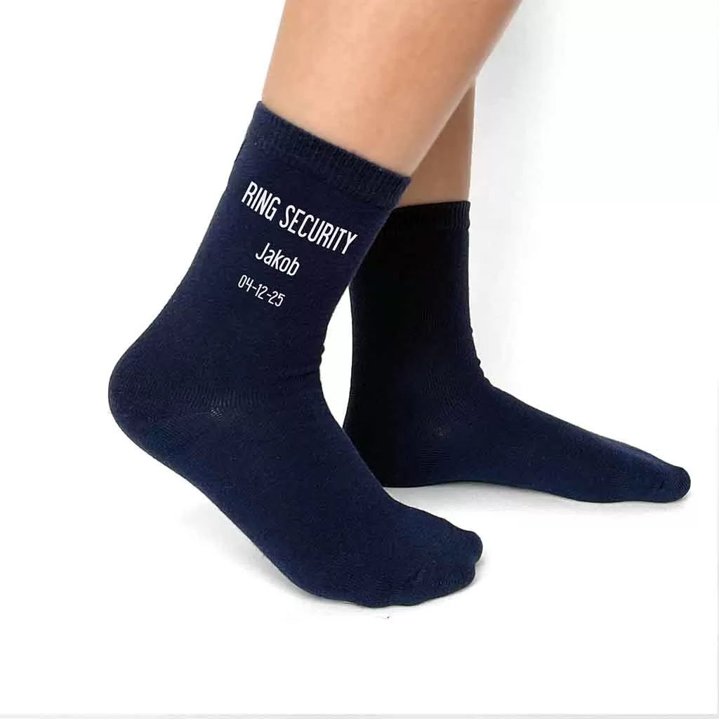 Ring Security Wedding Socks Personalized with Name and Date