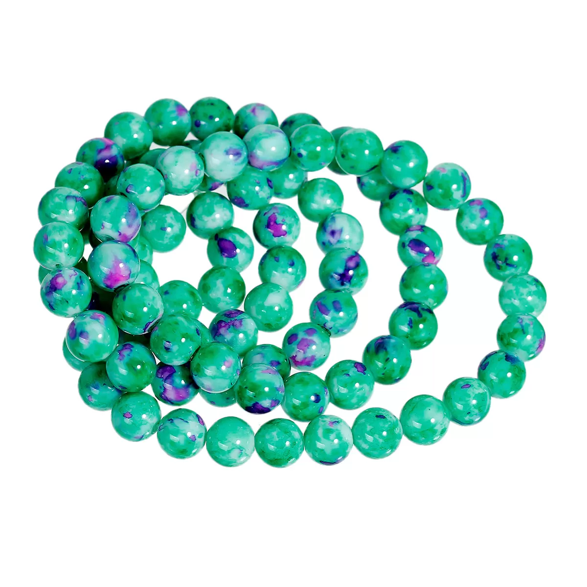 Round Glass Artistic Czech Loose Beads for Jewelry Making 10mm Green Beads 10pcs