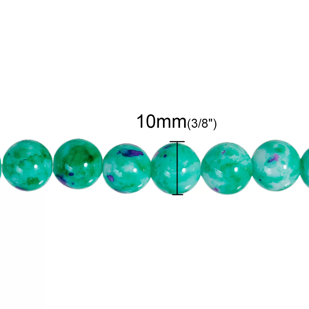 Round Glass Artistic Czech Loose Beads for Jewelry Making 10mm Green Beads 10pcs